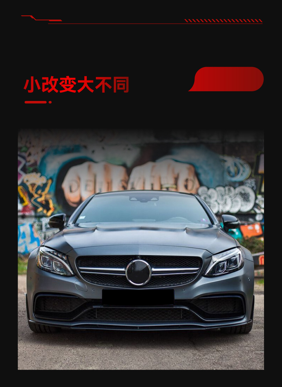 Suitable for 2015-2022 Mercedes-Benz C-Class C205 C63 Coupe Amg Dedicated Front Lip Spoiler Exterior Modification