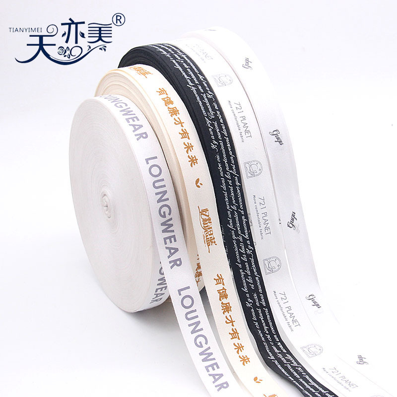 Tianyi Mei impresión logo cinta de algodón estilo artístico empresa embalaje de regalo cinta protección del medio ambiente impresión cinta de algodón