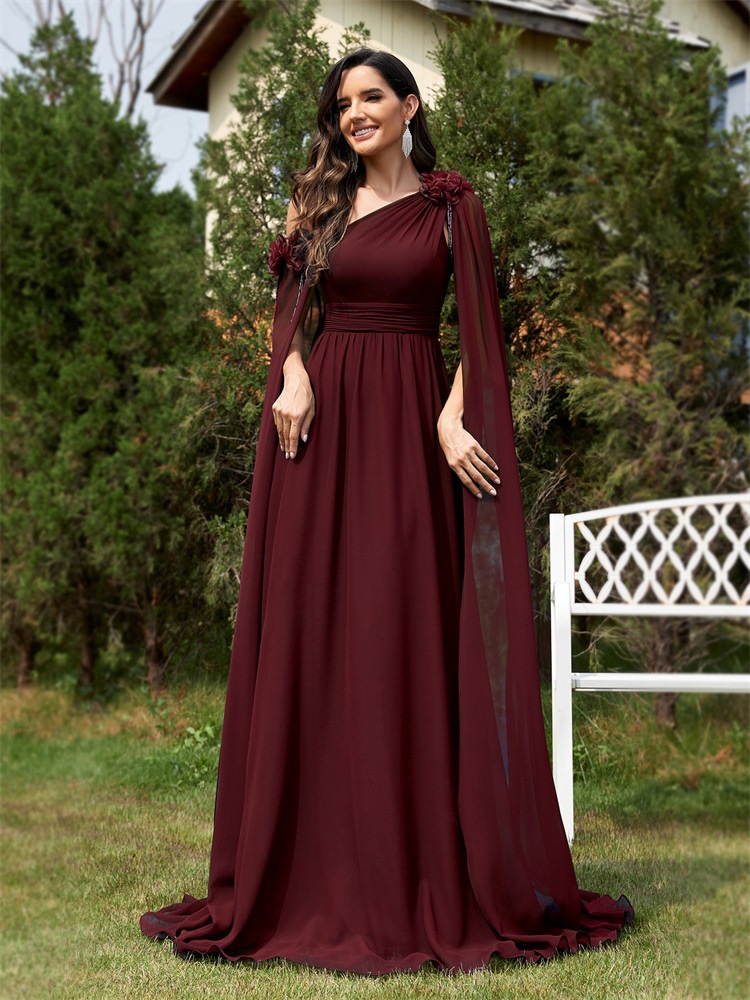 Elegant Women's A-line Chiffon Evening Dress For Formal Banquets_voghion.com