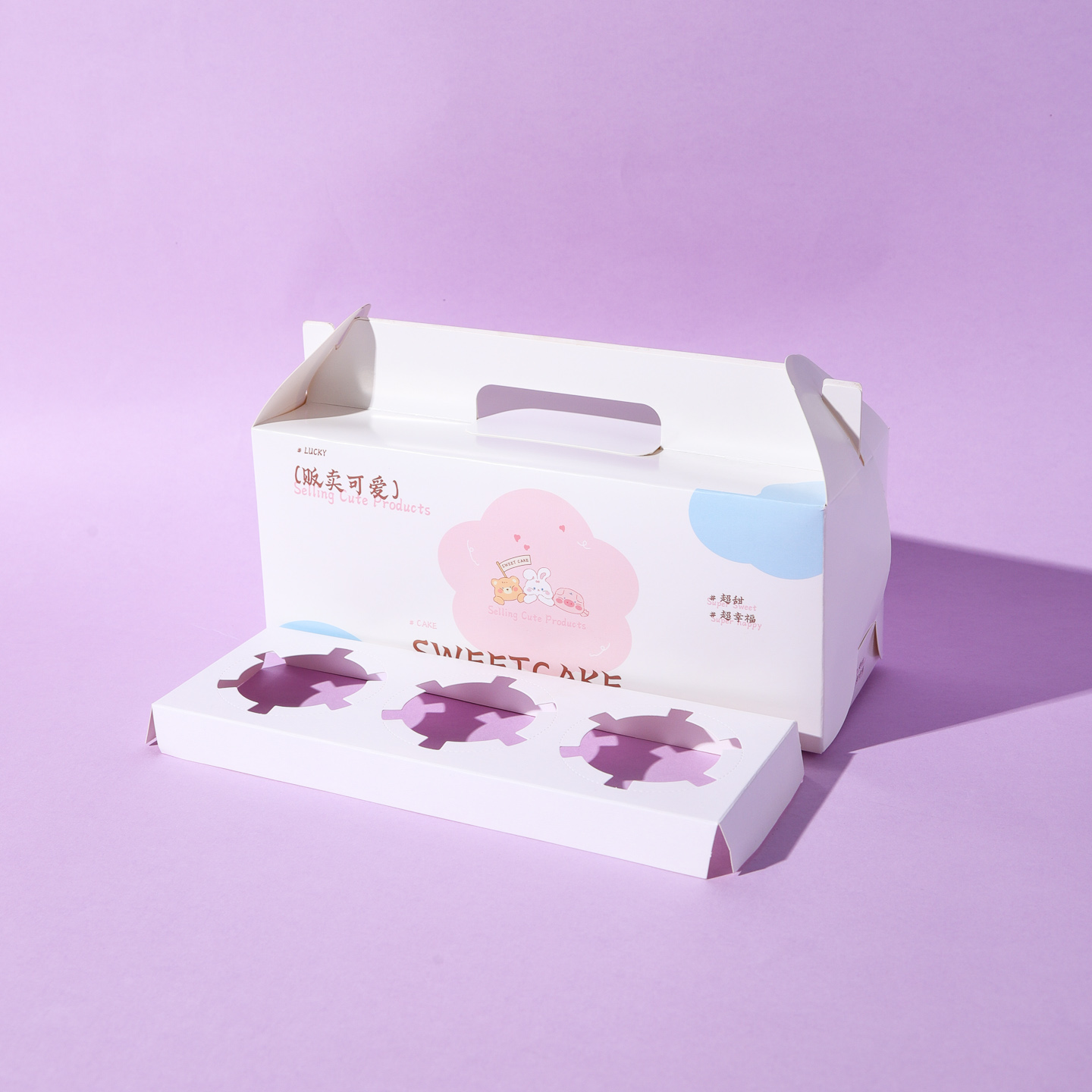 Mayorista ventana portátil caja de embalaje de pastel de toalla de papel de papel de taza de papel de West Point embalaje de 50 pcs