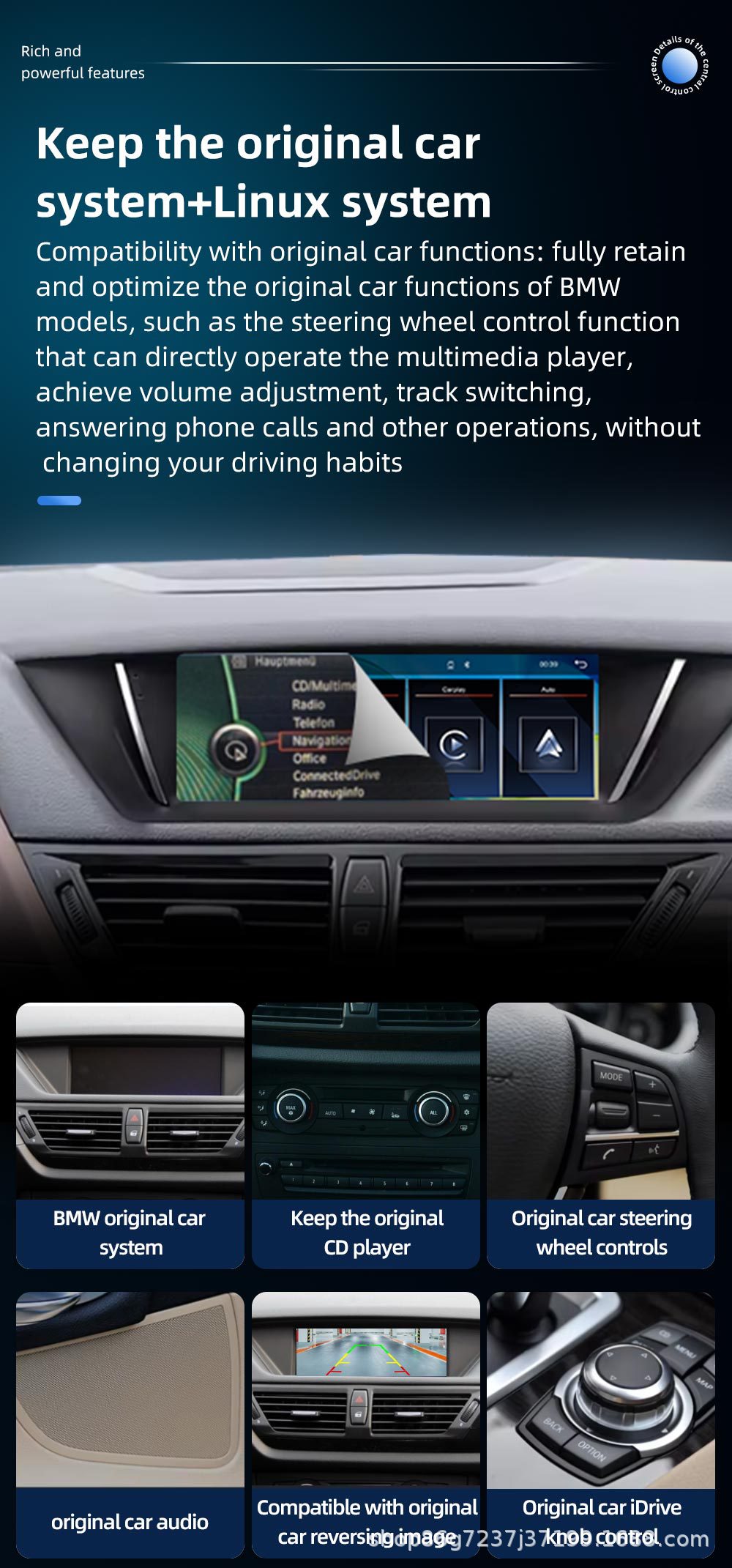 Suitable for Bmw X1 E84 8.8inch Android Car Multimedia Gps Navigator with Integrated Reversing Camera