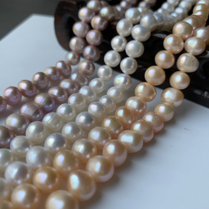 淡水珍珠 人工养殖天然珍珠6-7mm散珠 DIY手链项链饰品材料配件