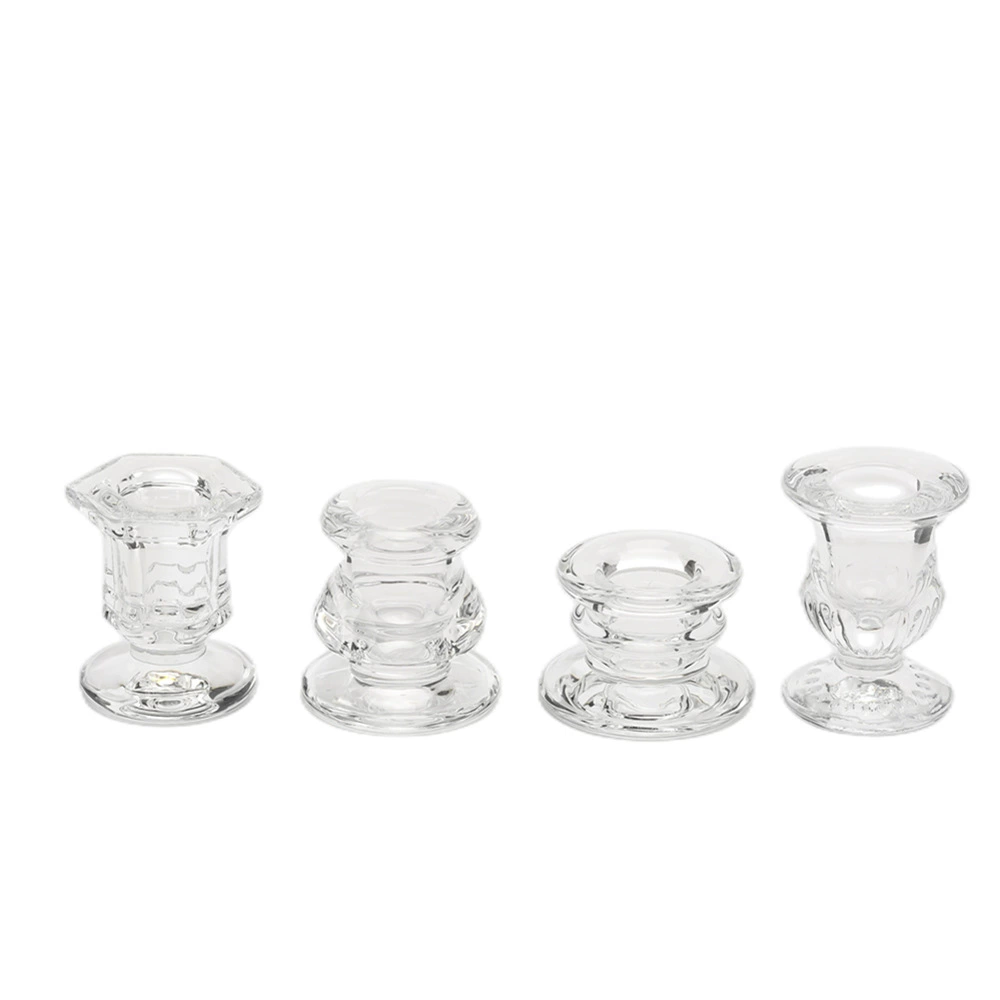 Подсвечник-стакан Glass Candlestick Holder, европейский INS стиль, прозрачная восковая основа, несколько форм (Король/Пузо/Малый)