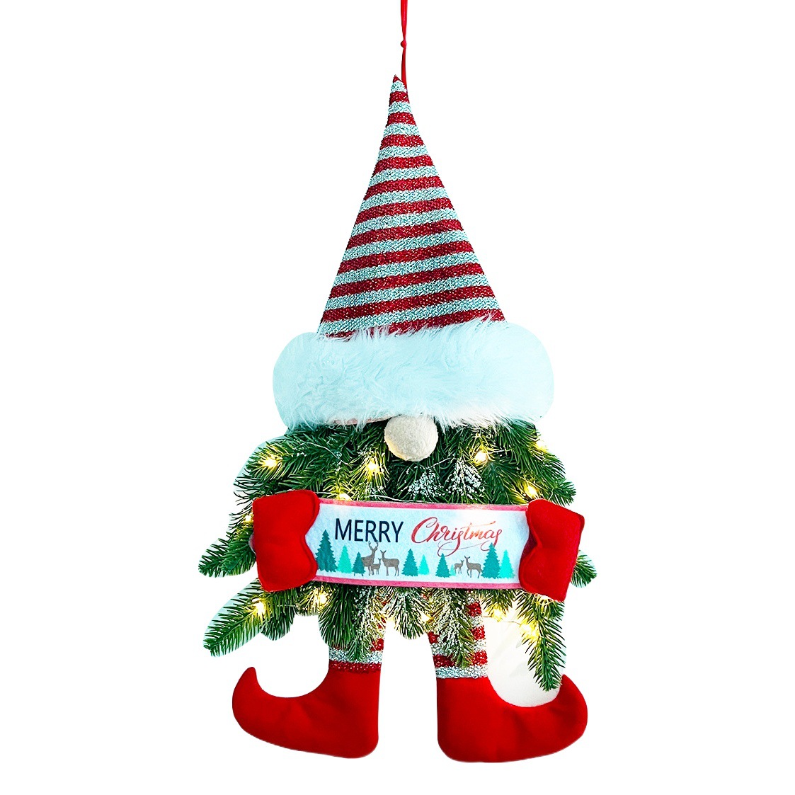 Suministros de decoración navideña guirnalda navideña Piernas Largas Anciano sin rostro colgante de Navidad colgante de pared colgante de puerta