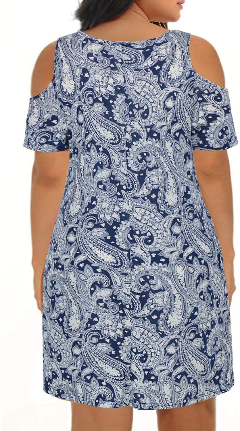 2025 primavera y verano nueva Europa y América transfronteriza Amazon AliExpress ropa de mujer cuello redondo mangas cortas hombros abiertos vestido impreso image 38