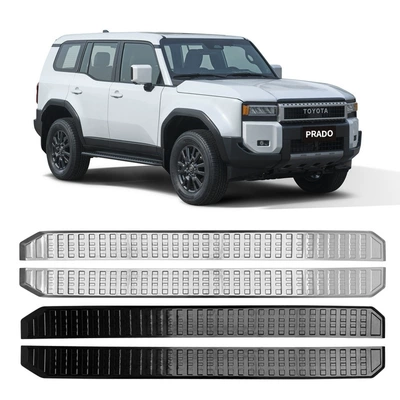 Suitable for Toyota 24 Prado LC250 stainless steel side pedal cover decorative threshold bar overbearing modification accessories