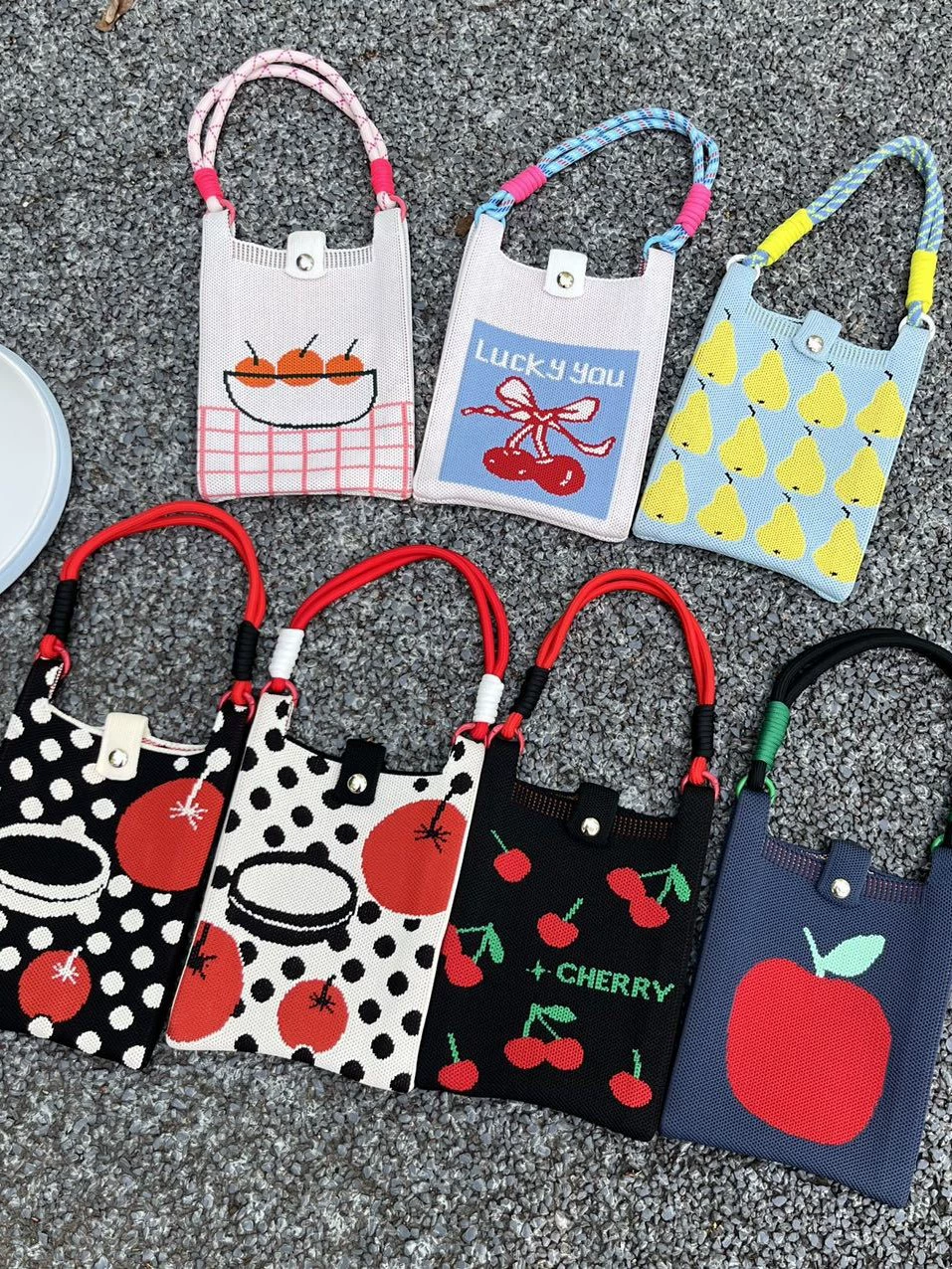 Качественная связанная льняная сумка, мультяшная маленькая сумочка, держатель карточек, сумка на одно плечо