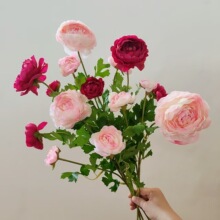 3头千层露莲花毛莨仿真花假花批发陆莲洋牡丹亚马逊速卖通货源