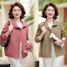 中老年女短款外套妈妈春装风衣薄款外套洋气上衣中年女士春秋夹克