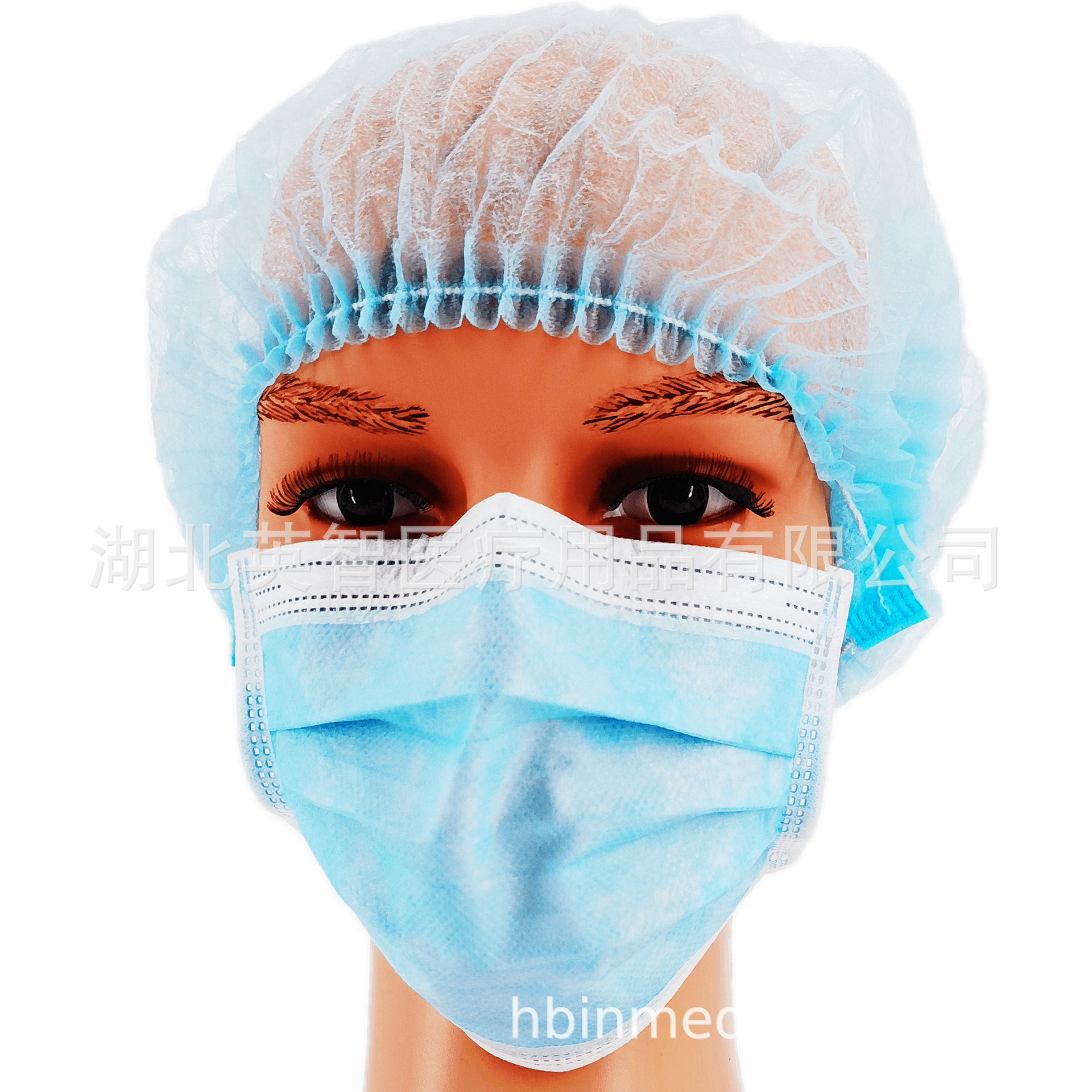 一次性无纺布口罩含熔喷布普通民用蓝色款厂家货源
