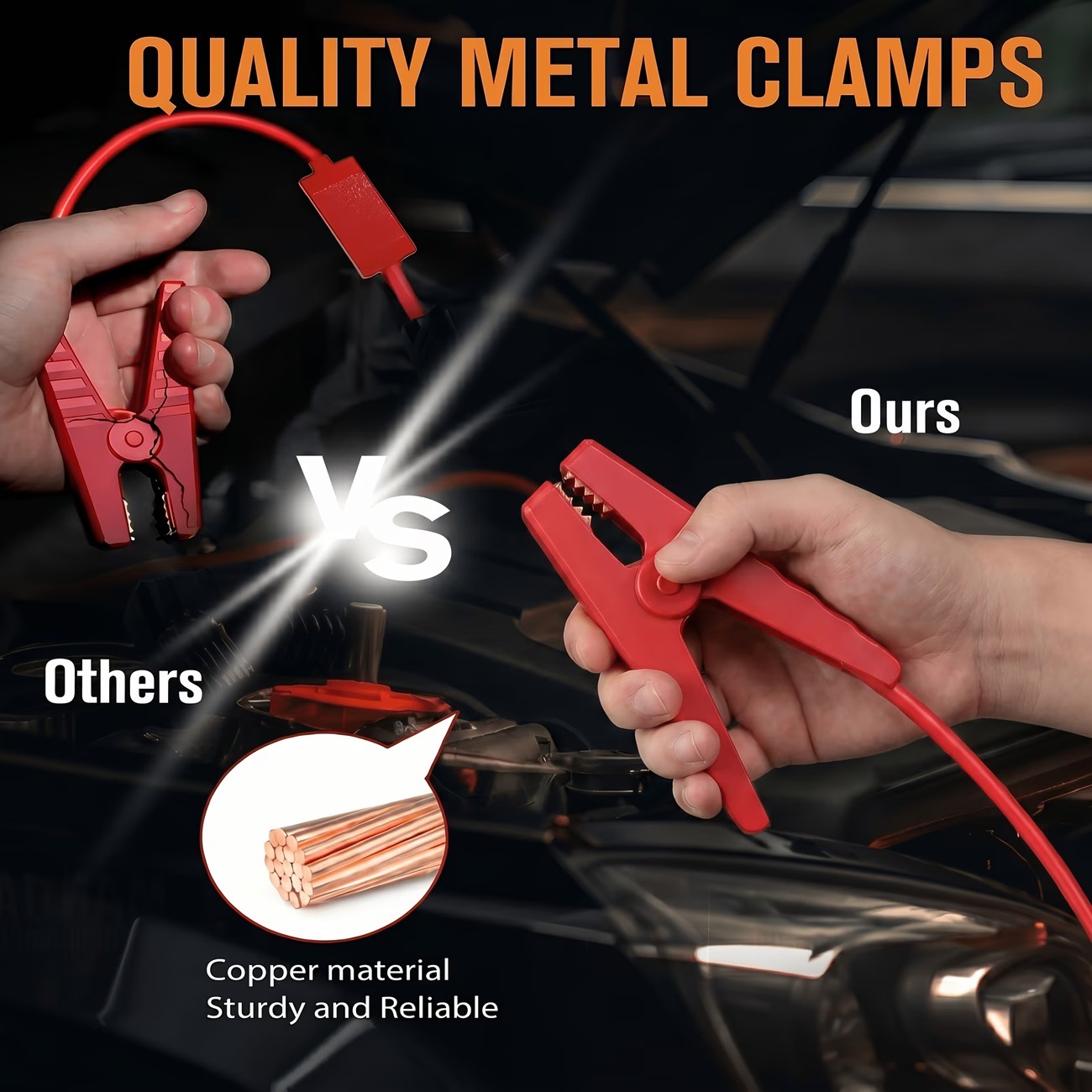 Cross-border car emergency starting power supply with complete English certification, 12V starter with power bank and lighting warning