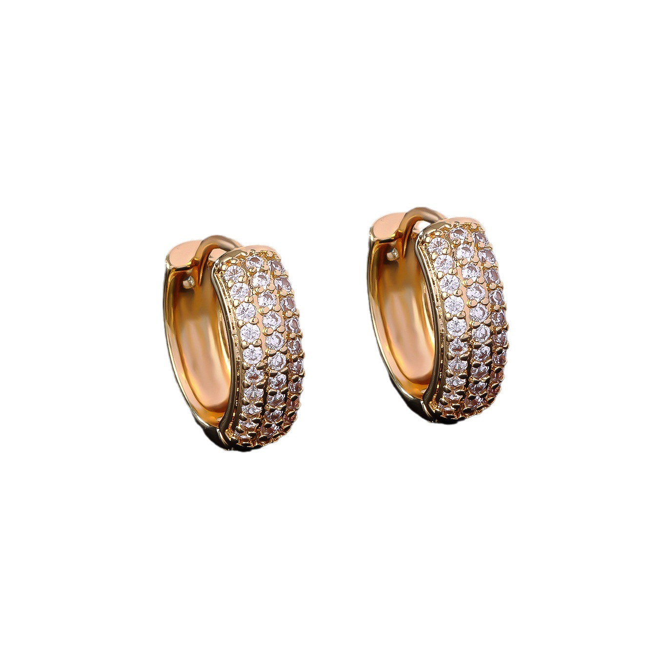 Joseph's hit hip hop round earrings jewelry trendy brand personalized micro inlaid zircon men's earrings_voghion.com