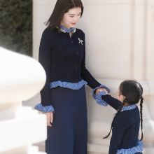 现货】抖音同款母女装韩版外套针织卡通表演服秋装亲子装毛衣套装