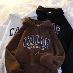 アメリカのフード付きの男性春秋タイプのins潮牌とベルベットの日系city boy重ポンドのゆるい男性コート