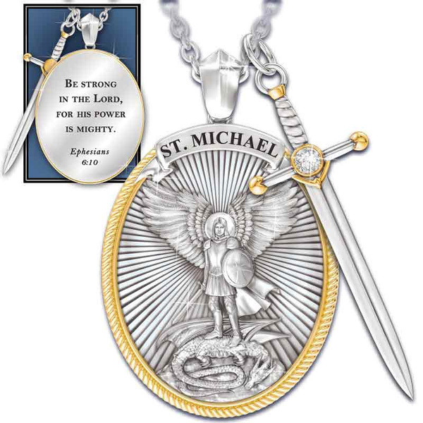 Zibi Creative Jesus Necklace Shield Knight Pendant Men's Jewelry_voghion.com