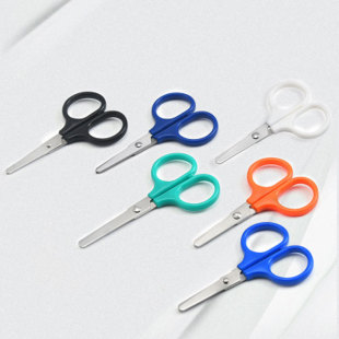 Stainless steel handmade scissors thread head Paper Scissors student stationery small scissors office mini outdoor portable