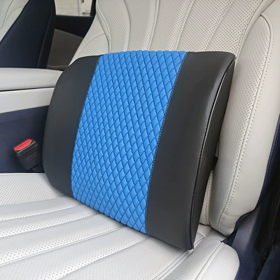 Car lumbar support cushion, designed to provide Waist support - quilted-lumbar-support-in-blue