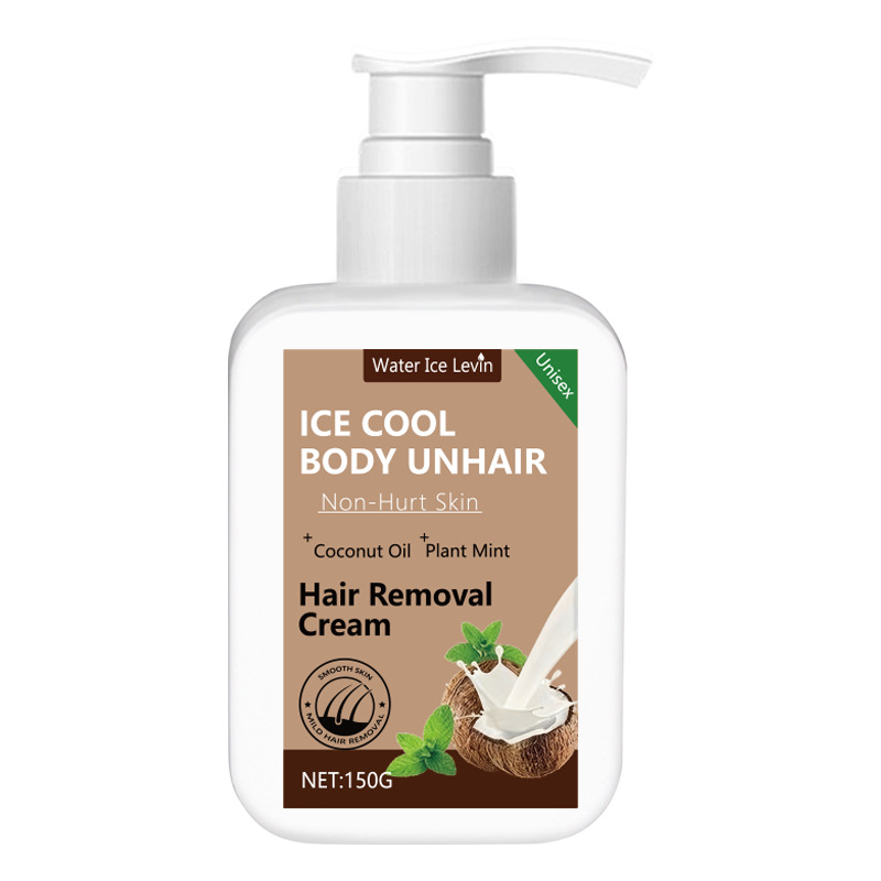 Crema de depilación de aceite de coco suave, refrescante, suave, fácil de enjuagar, no irritante. image 5