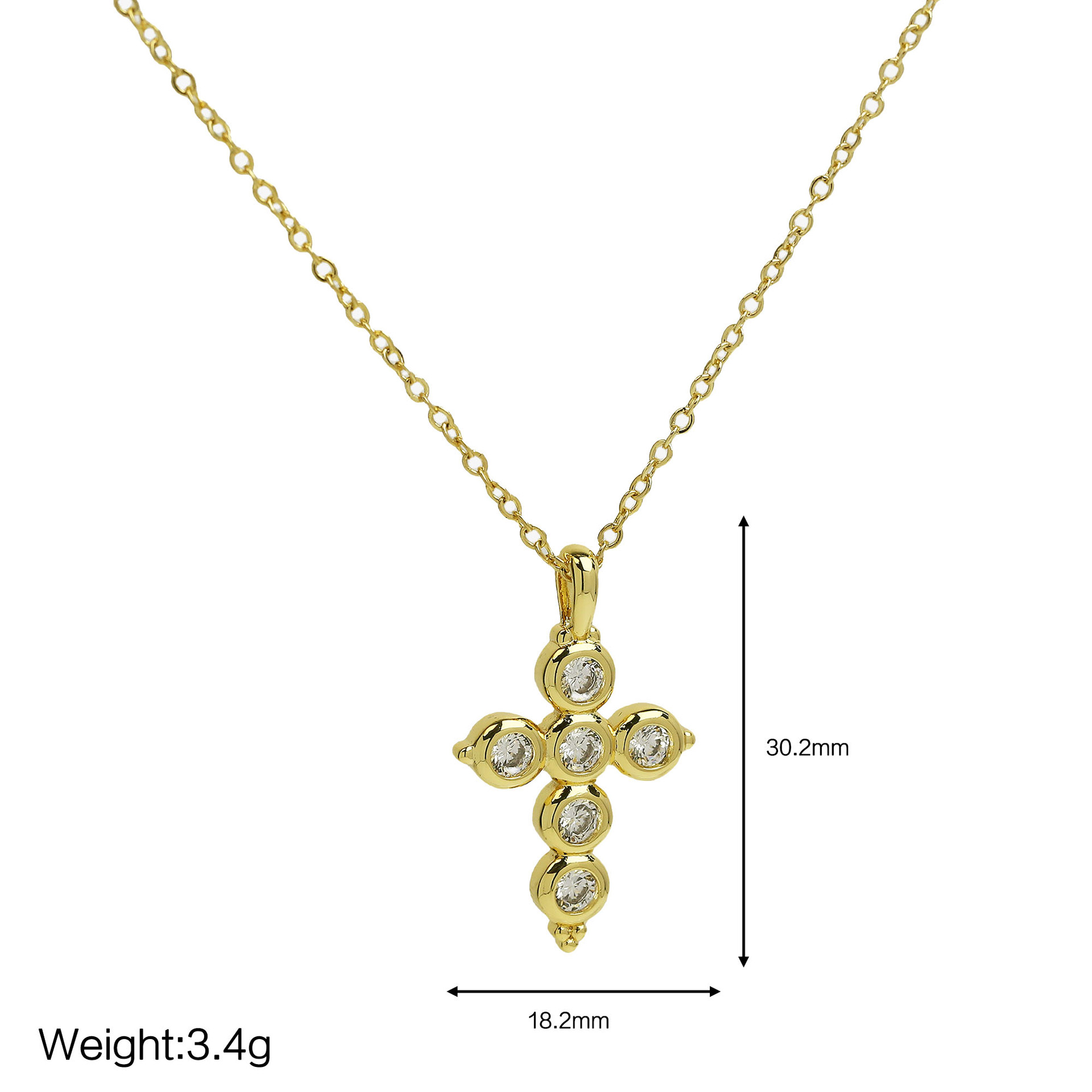 Copper Simple Style Plating Cross Pendant Necklace display picture 2