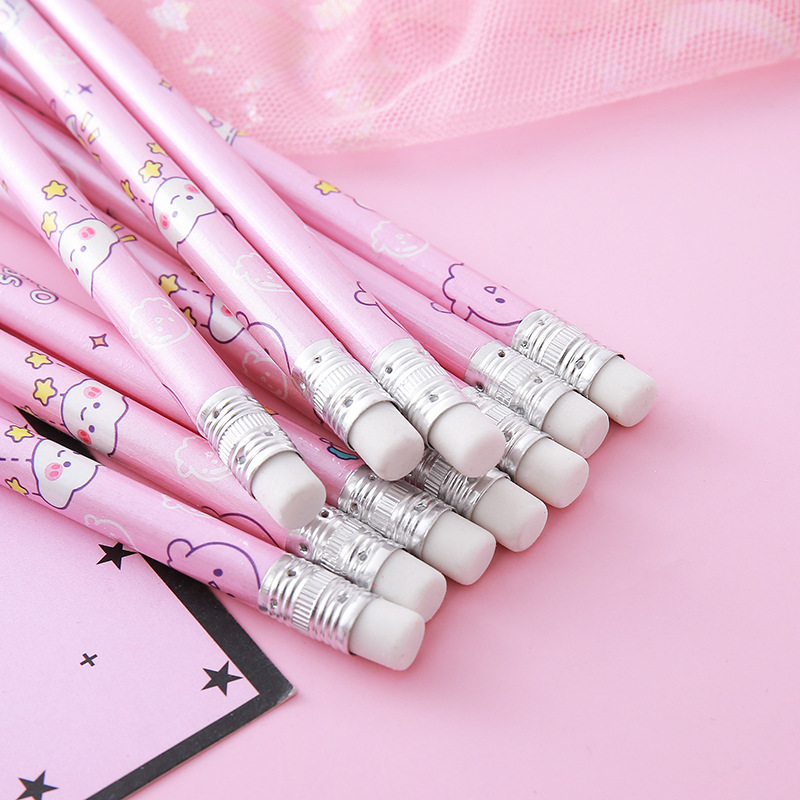 Lápices de caja de alto valor Papelería creativa Herramientas de escritura para estudiantes Práctica de caligrafía Lápiz de madera Lápiz triangular circular