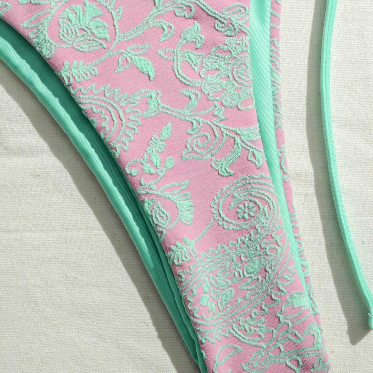 Women's Double Fabric Bikini Swimwear European American Style Cross Border Special Tie up Fabric Factory Direct Sales Wholesale_ecoleips.com