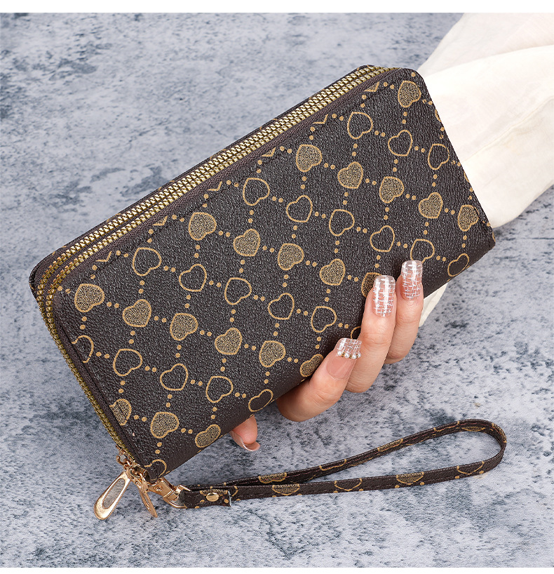 Frau Herzform Einfarbig Pu-Leder Reißverschluss Brieftaschen display picture 3