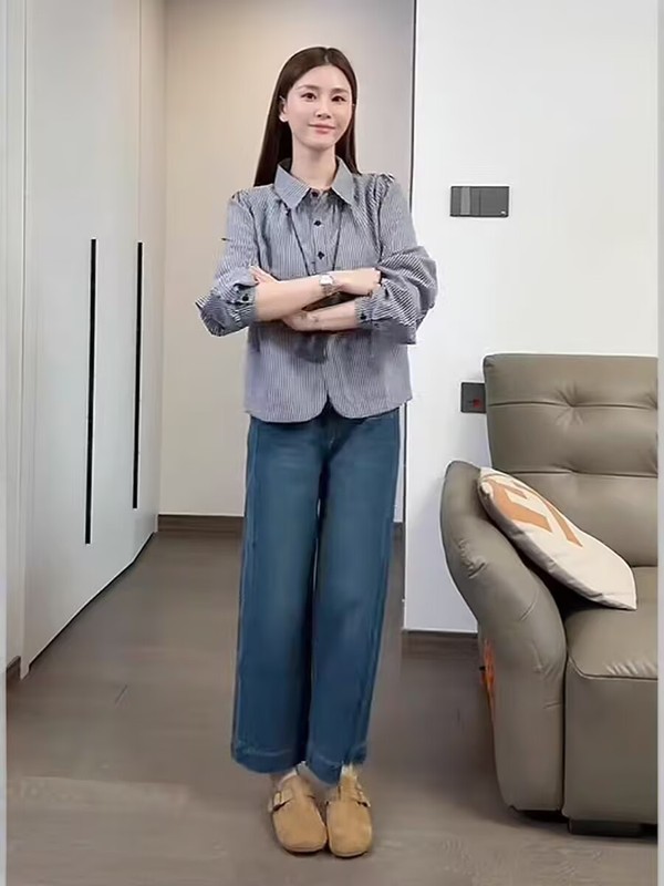 爆款设计感条纹衬衫外套女装2025秋季流行时尚减龄巨好看休闲上衣|undefined