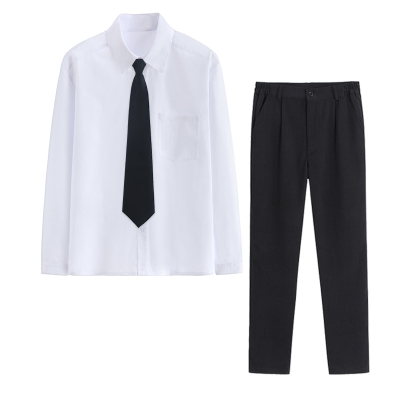 School Uniform Student JK Uniform Summer Korean Style Short Sleeve Shirt Suit College Style Sailor Suit Male High School Class Suit Korean