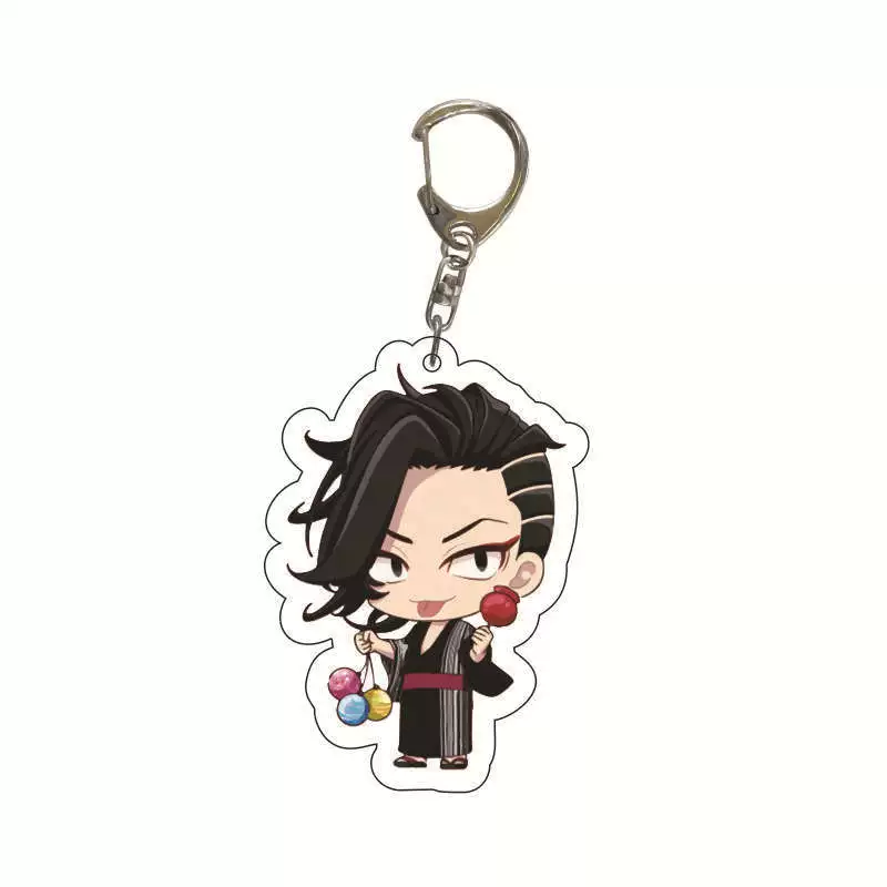 Acrylic Chibi Keychain Set, 55 mm Metal Clasp, 9 Cute Designs (Random Color)