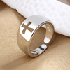 Personality Simple Hollow Cross -Striel Ring Women's Joint Fingers Little Finger Ring Girls Cold Width Wide Face Ring toe Tide Jewelry