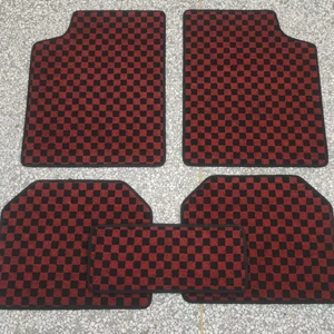 Cross-Border In-Stock Supply of Universal Carpet Car Floor Mats, Colorful Checkered Floor Mats, Pvc Anti-Slip Spike Bottom, Various Colors