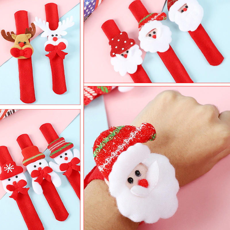 Regalos de Navidad brillante collar Santa Claus pulsera juguetes para niños regalos de vacaciones para estudiantes niños