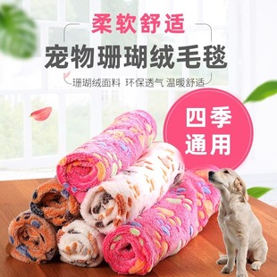 Cross-Border Amazon Hot Coral Velvet Pet Blanket, All-Season Blanket, Autumn and Winter Warm Blanket, Kennel Mat