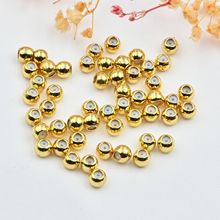 18k包金保色硅胶铜珠 调节珠硅胶定位珠子手链项链耳饰隔珠材料