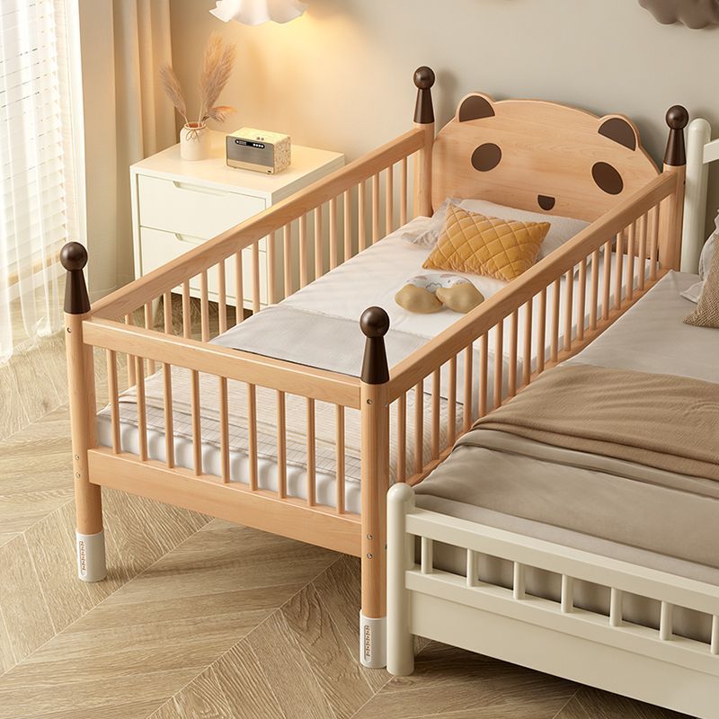 Beech Wood Children's Bed Crib Thickened Spliced Large Bed Children's Spliced Bed Thickened Widened Baby Single Bed Adult