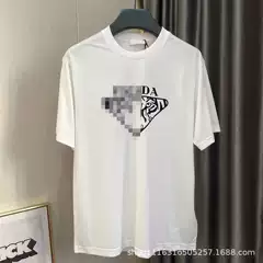 Prada PR New Style T-Shirt Summer Graphic Print Round Neck Loose Streetwear Short Sleeve Unisex Couple Matching Parent-Child Matching Dropshipping