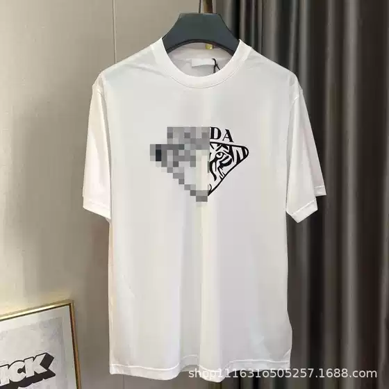 Prada PR New Style T-Shirt Summer Graphic Print Round Neck Loose Streetwear Short Sleeve Unisex Couple Matching Parent-Child Matching Dropshipping