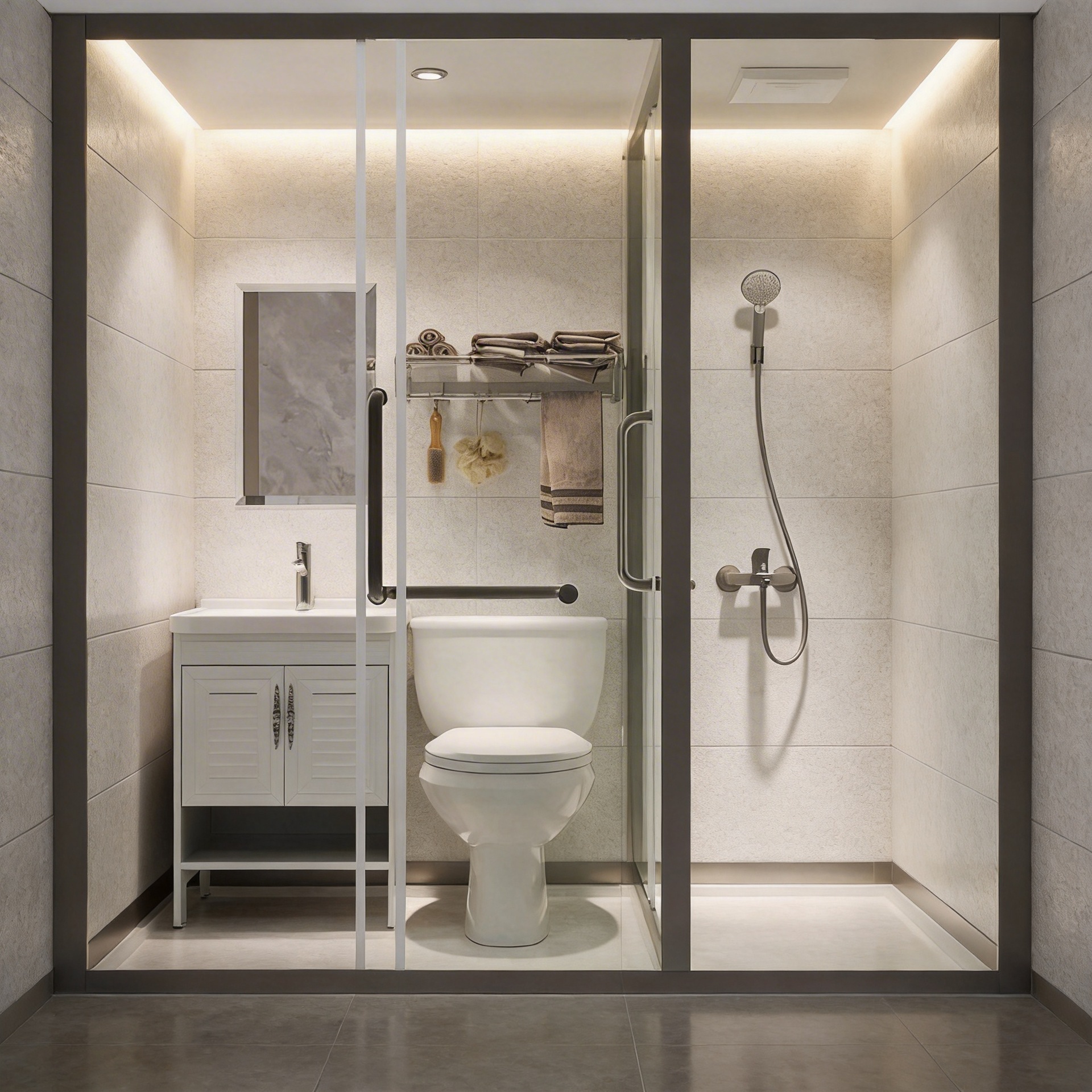 Shower room integrated shower room waterproof full bathroom toilet toilet shower room integrated room