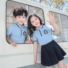 幼儿园园服夏季套装新款短袖儿童英伦学院风班服中小学生校服定制