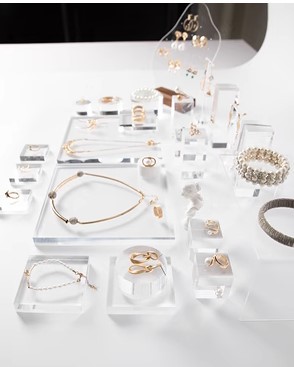 Creative transparent acrylic jewelry display stand earring necklace display decoration accessory jewelry storage set photo prop