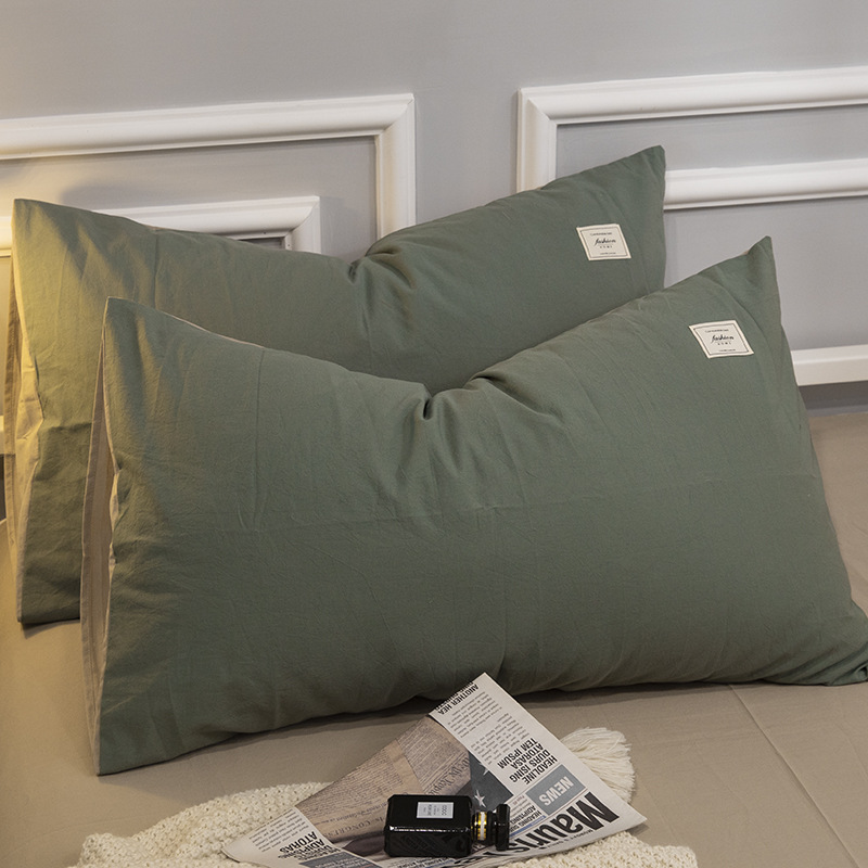 Funda de almohada de algodón ins, un par de fundas de almohada de algodón engrosadas para el hogar de celebridades de Internet, funda de núcleo de almohada individual, funda de forro interior
