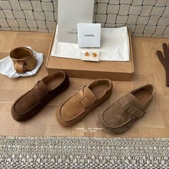 复古磨砂牛皮勃肯鞋女平底2025春秋新款一脚蹬软底豆豆鞋懒人单鞋