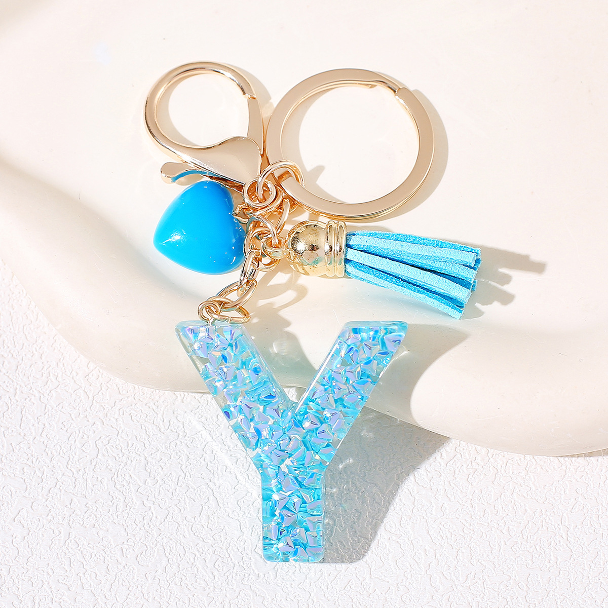 Nuevos productos azules de amor con frascos de letras lindos enclavadores decoraciones europeas y americanas populares llaveros damas