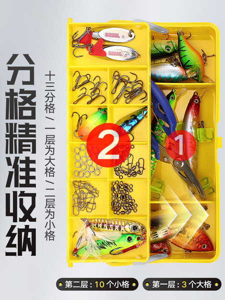 Sports CM-0092# Double-layer storage bait box PP accessories box…