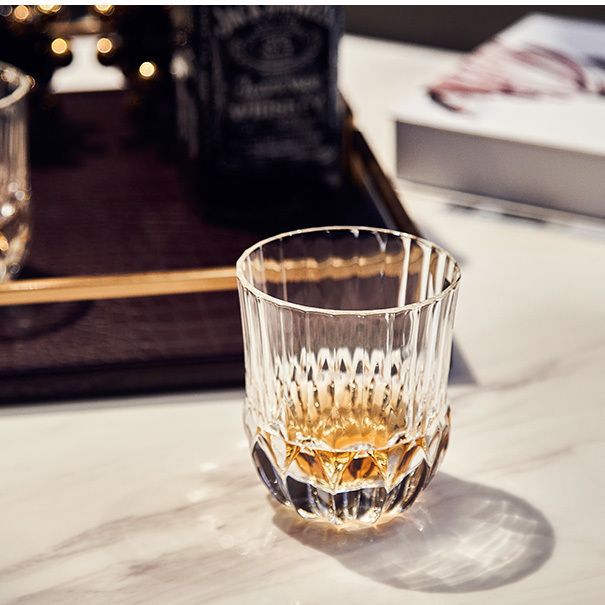 Crystal coffee wineglass for whiskey, glass, hockey, increased thickness