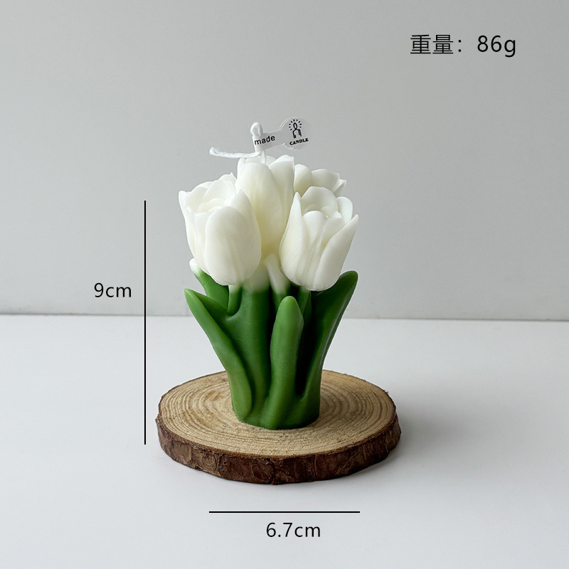 Duftkerze Tulpenstrauß Handgefertigtes Blumendesign Als Geschenk_voghion.com