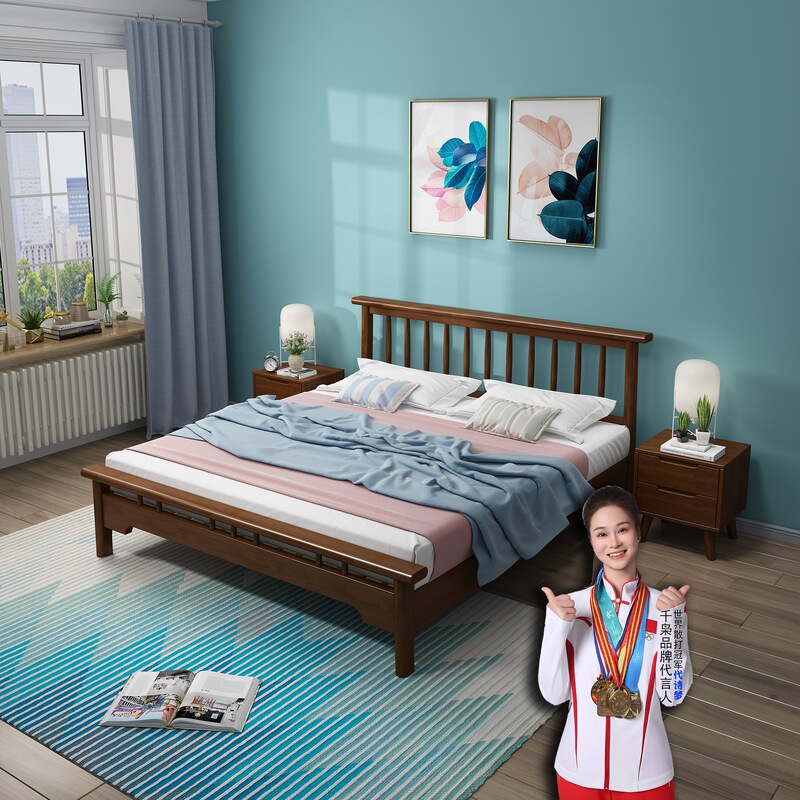 Solid Wood Bed, Nordic Economical Luxury Brand, Modern Simple European Style Windsor Bed, Master Bedroom, Simple European Style, Factory Direct Sale Solid Wood Bed, Nordic Economical Luxury Brand, Modern Simple European Style Windsor Bed, Master Bedroom, Simple European Style, Factory Direct Sale