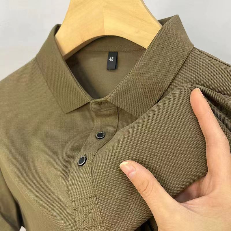 Polo da uomo in cotone a maniche corte stile estivo casual_voghion.com
