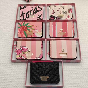 Ins style new English text card bag cute one compact portable female-with box