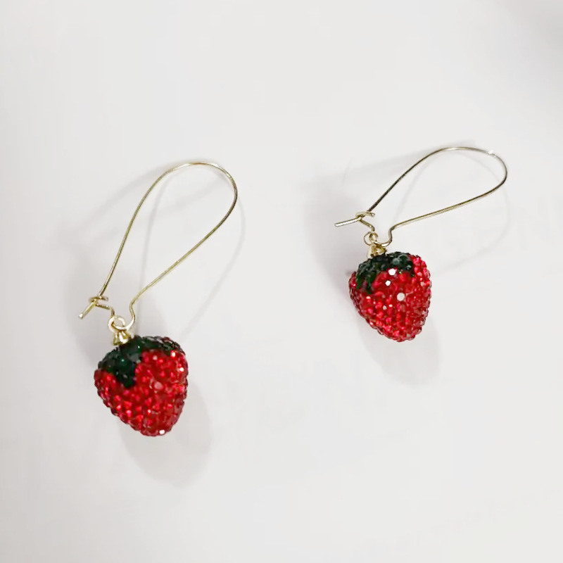 All Seasons Season Women's Gender 1 Pair Elegant Modern Style Strawberry Plating Alloy Zircon Drop Earrings